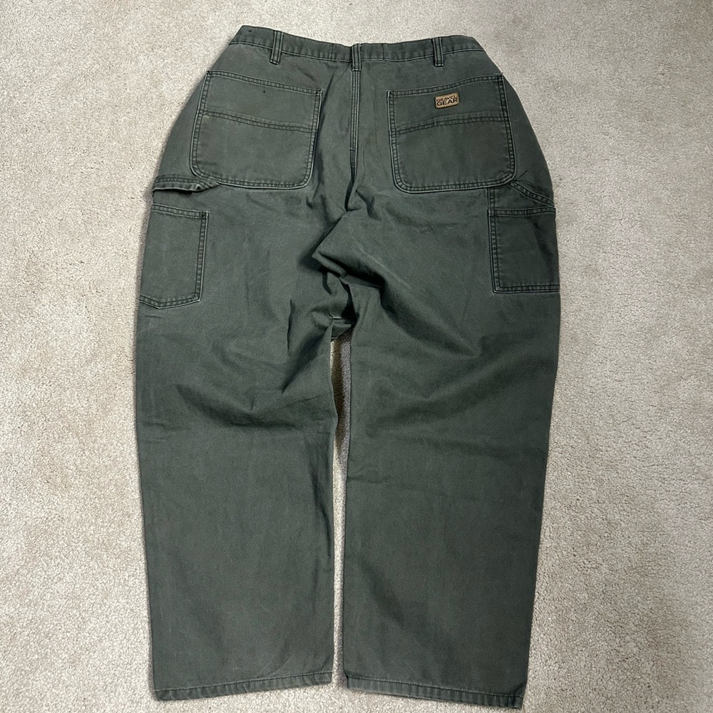 Vintage Faded Green Workwear Carpenter Pants Size 38x30 Gravel Gear